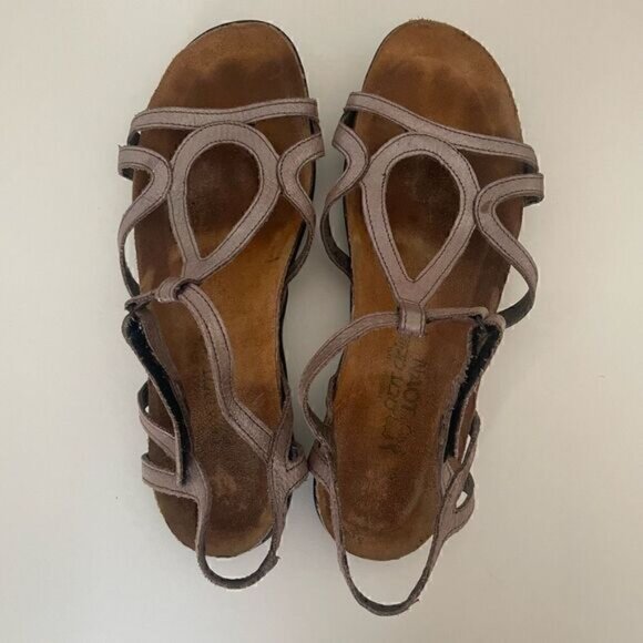 Naot Metallic Leather Strappy Gladiator Sandals Shoes Flats Size 39 (Us 8) Comfo - Picture 4 of 4